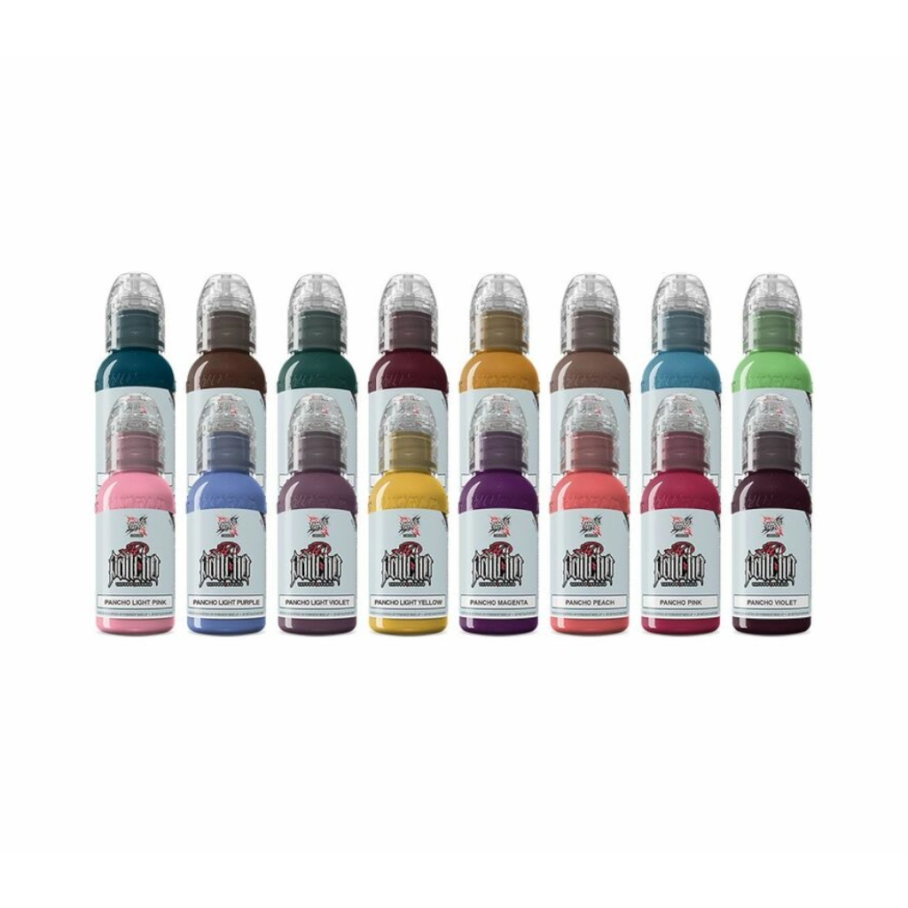 World famous ink limitless encre pour le tatouage REACH set pancho pro colour 16x30ml