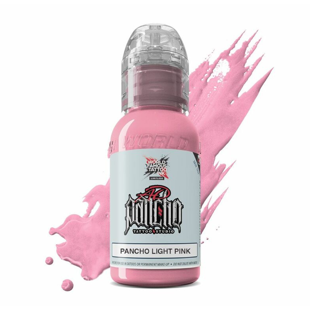 Encre de Tatouage Rose World Famous Pancho Light Pink – Conforme REACH – Pigment Professionnel Haute Intensité* 