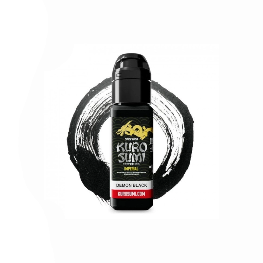 Encre de Tatouage Noire Kuro Sumi Imperial Demon Black – Conforme REACH – Pigment Professionnel Haute Intensité* 