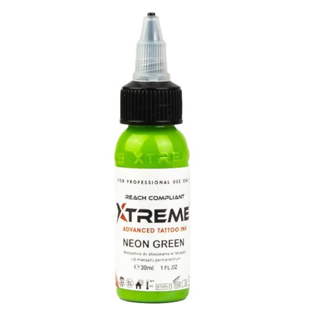 Encre Tattoo Vert - Xtreme Ink Neon Green - Melange pour le tatouage encre reach 30 ml