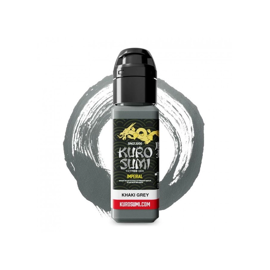 Encre de Tatouage Grise Kuro Sumi Imperial Khaki Grey – Conforme REACH – Pigment Professionnel Haute Intensité*