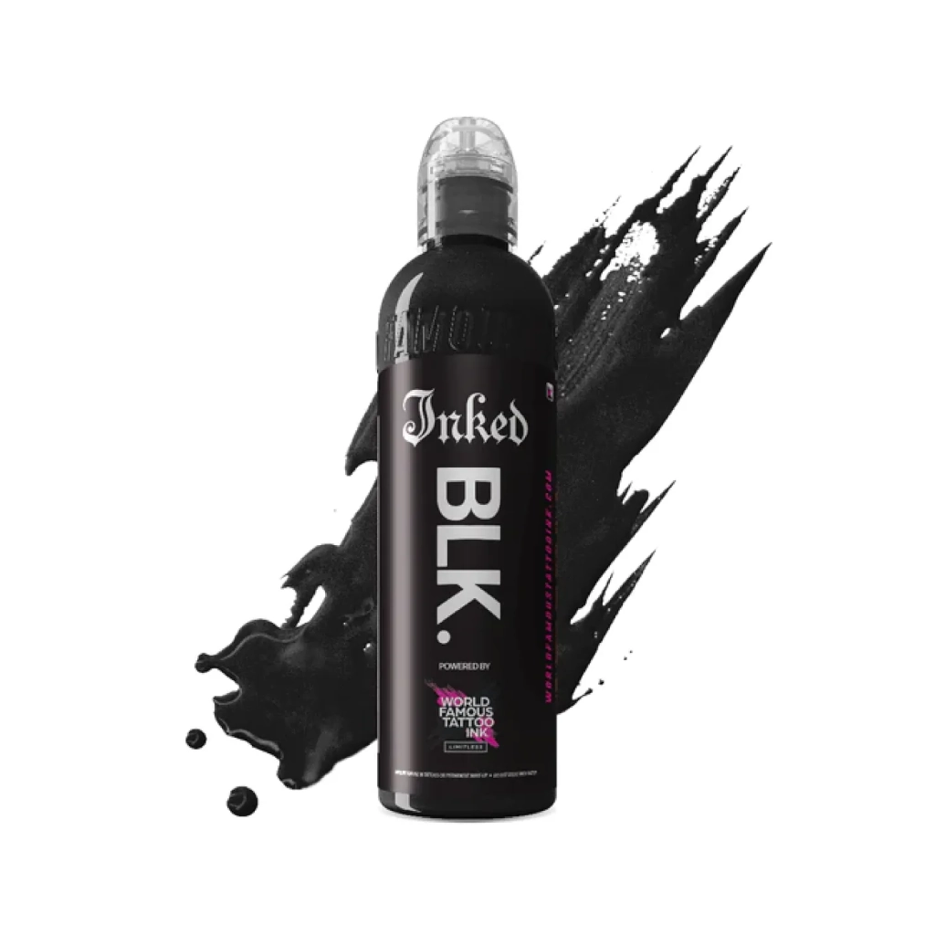 Encre de Tatouage Noire World Famous Inked Blk – Conforme REACH – Pigment Professionnel Haute Intensité* 