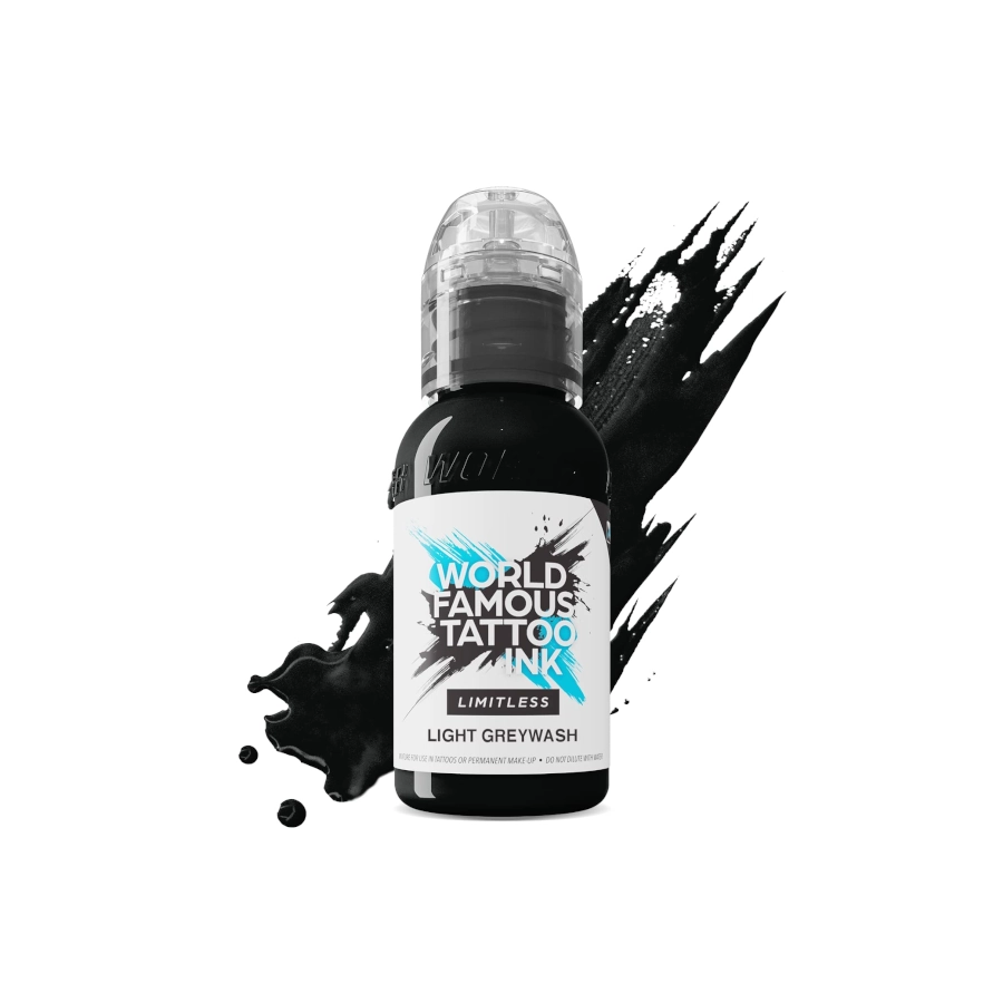 Encre de Tatouage Rouge World Famous Light Greywash – Conforme REACH – Pigment Professionnel Haute Intensité* 