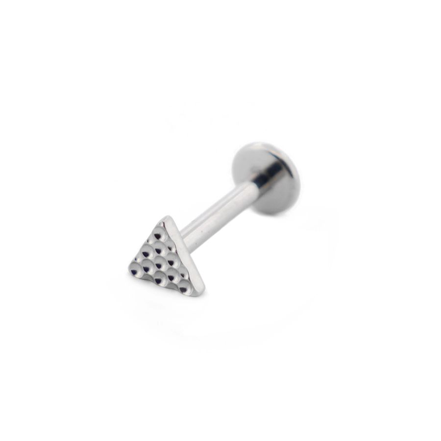 Piercing Labret - Titane F136 Stérile - Labret 1128 avec pas de vis interne triangle martelé 1,2 x 8 mm*