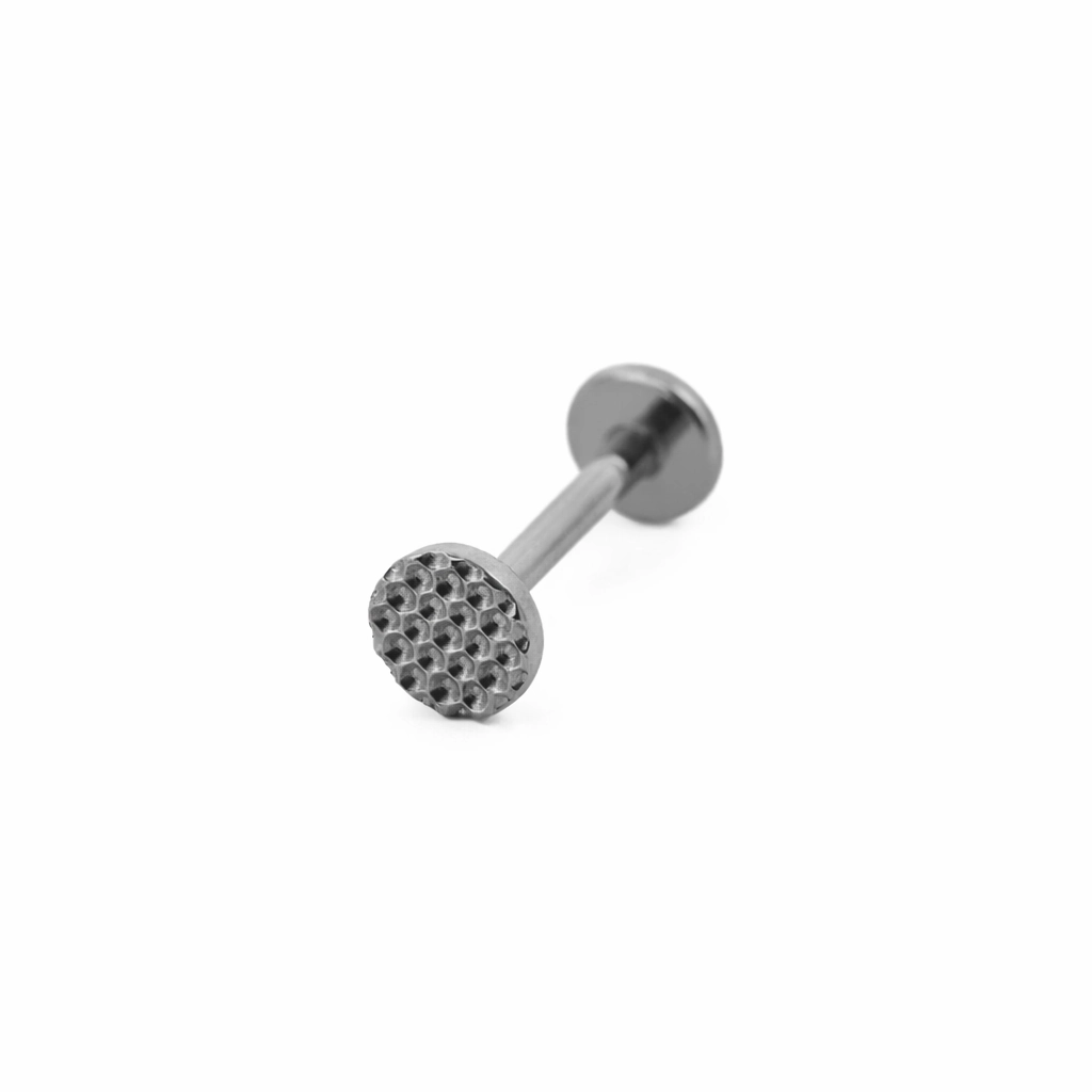 Piercing Labret - Titane F136 Threadless Stérile Gamme Itc - Labret sans filetage rond martelé 1,2 x 8 mm*