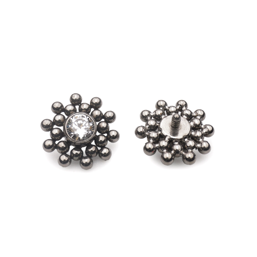 Embout Piercing - Titane F136 Gamme Hand Ink - Embout 81 en titane f136 avec pas de vis interne 0,9 mm pour piercing 1,2 mm*