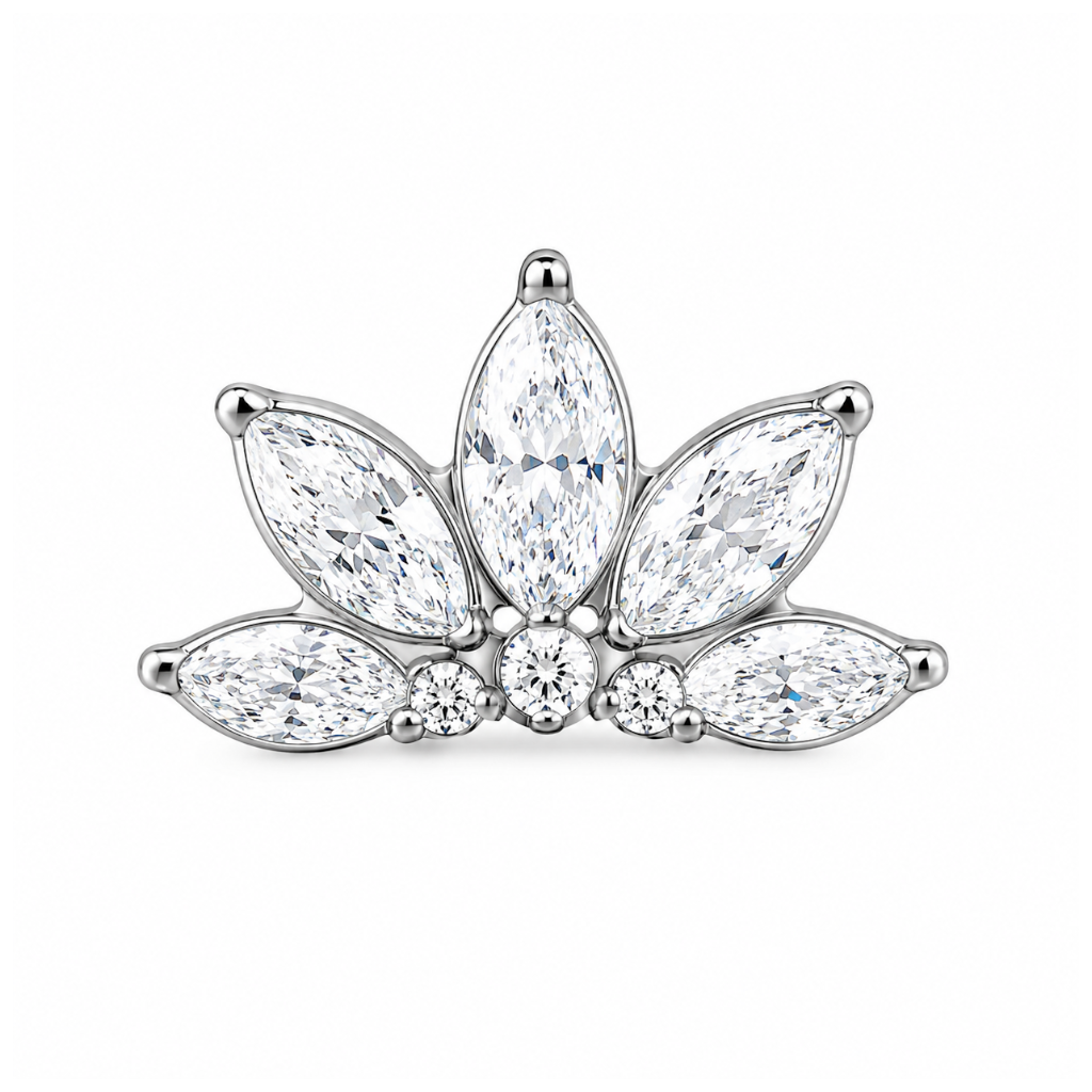 Piercing Embout Titane ASTM F136 Premium Marquise 10 mm – Pas de vis interne 0,9 mm pour Piercing 1,2 mm*