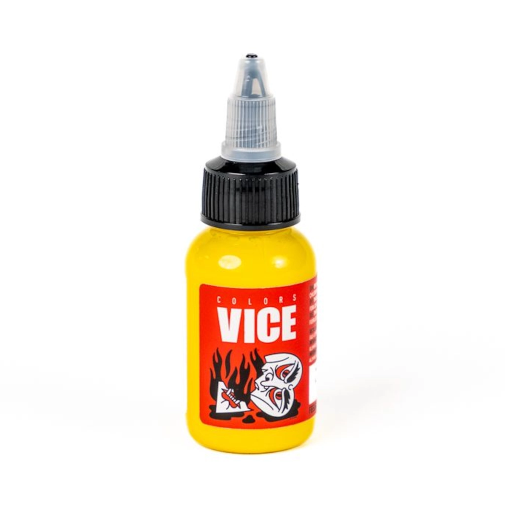 Encre Entrainement Tattoo Jaune - Vice Colors Amarillo - Encre artistique pour l'entrainement au tatouage NON REACH 30 ml*
