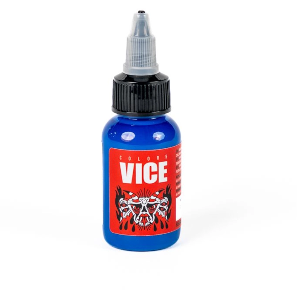 Encre Entrainement Tattoo Bleue - Vice Colors Pitufo Blue - Encre artistique pour l'entrainement au tatouage NON REACH 30 ml*