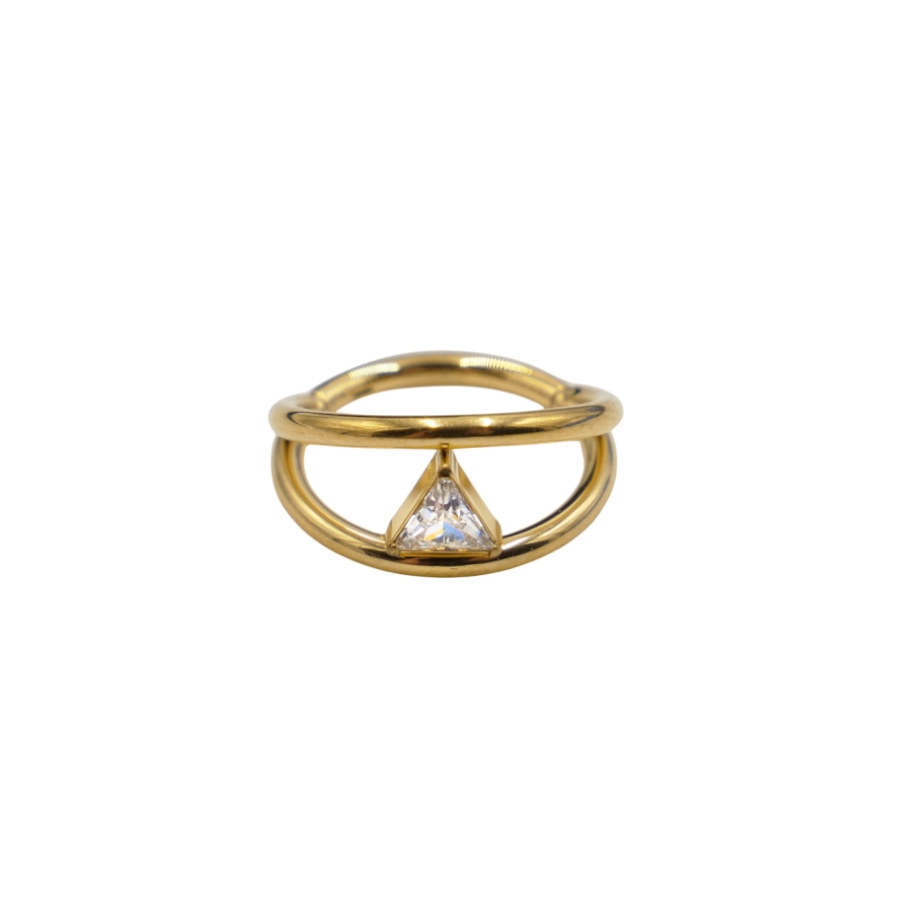 Piercing Anneau - Titane Pvd Gold - Anneau clicker 166 avec fermeture à charnière 