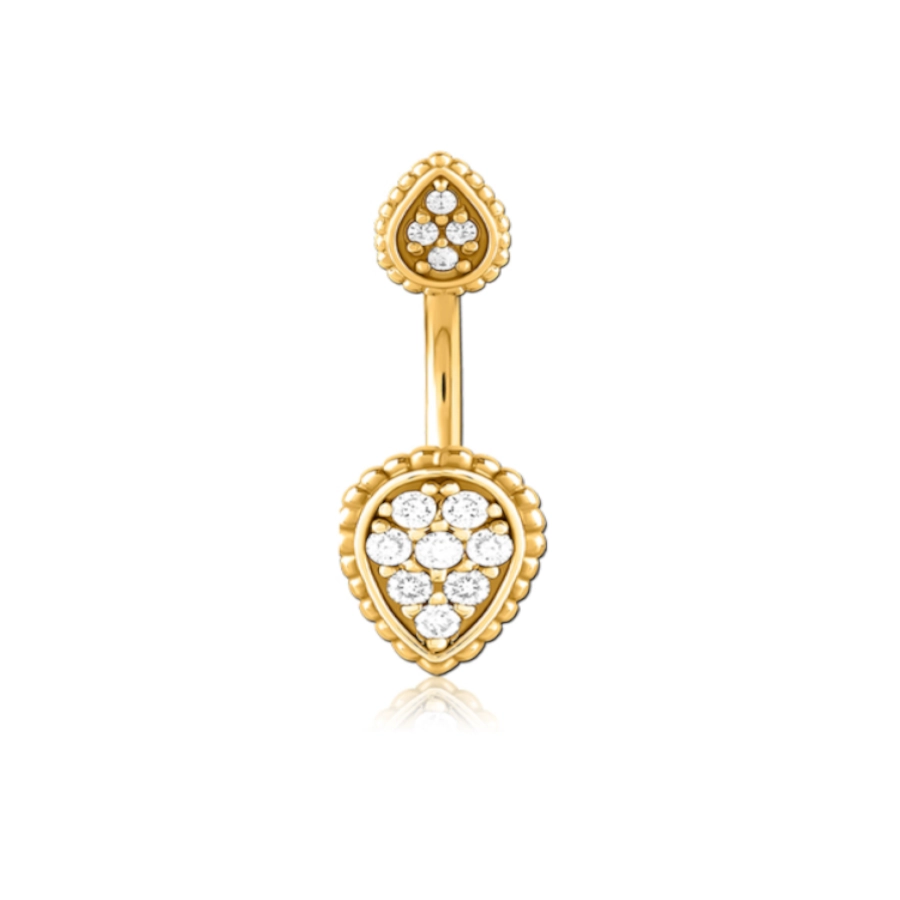 Piercing Banane - Acier doré - Banane pour nombril 81