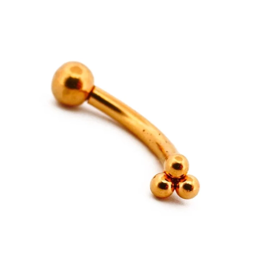 Piercing Banane - Acier Gold Gamme Itc - Banane 161 trinity ball*