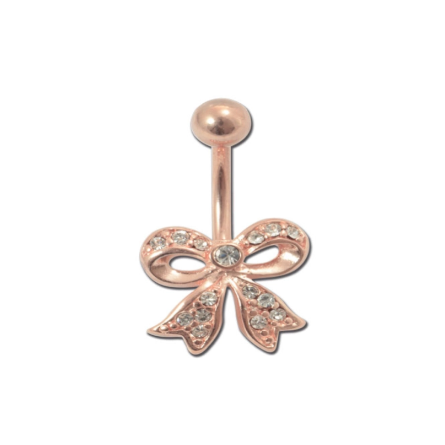 Piercing Banane - Acier doré rose - Banane pour nombril 04