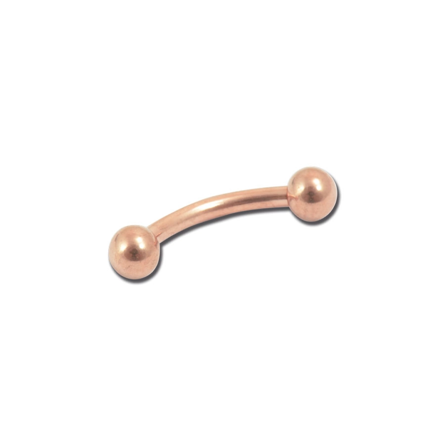 Piercing Banane - Acier doré rose - Banane boules 3 mm