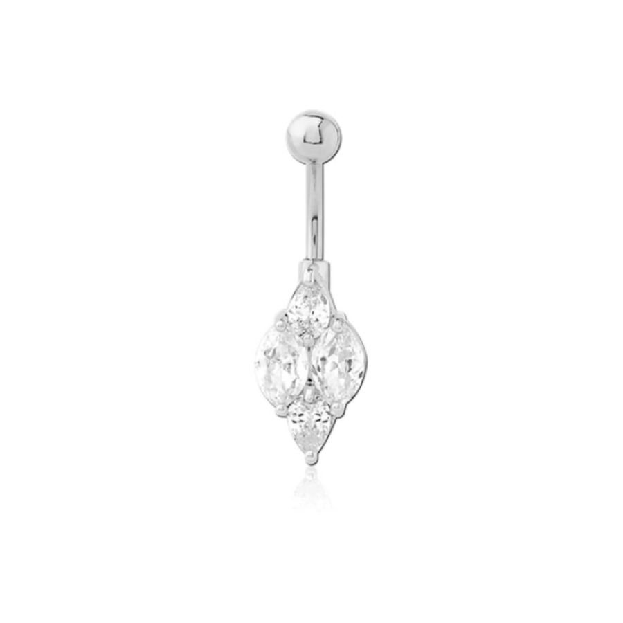 Piercing Banane - Rhodium - Banane fantaisie pour nombril 557