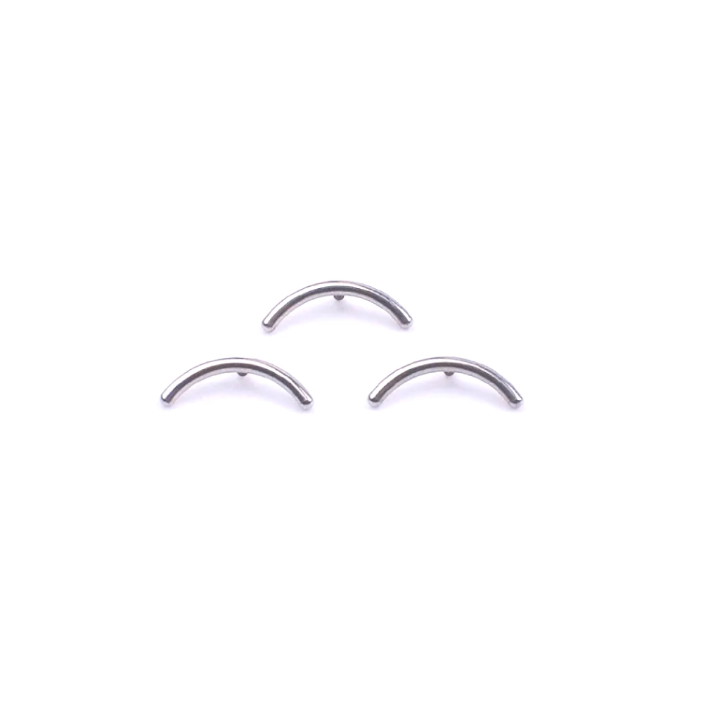 Piercing Embout - Titane F136 Gamme Hand Ink - Embout 249 avec pas de vis interne 0,9 mm pour piercing 1,2 mm courbe 10 mm*