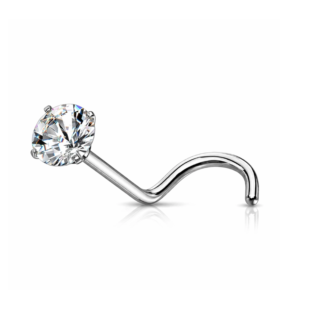 Piercing Nez en Titane ASTM F136 Premium - Stud de Nez avec Strass Griffé Brillant*