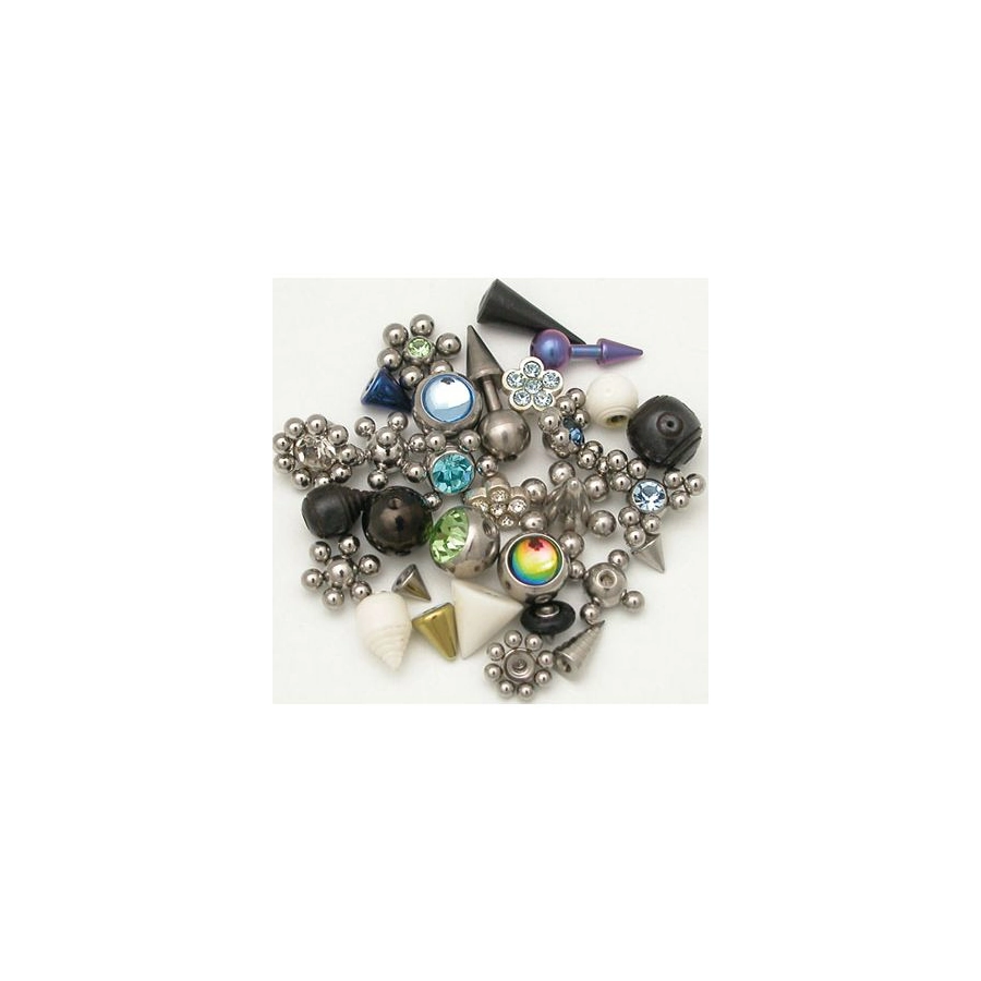 Embout Piercing - Acier - Lot 30 billes et accessoires 111 