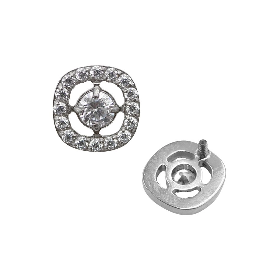 Embout Piercing - Gamme Itc - Embout 119 avec pas de vis interne 0,9 mm motif rond strass*