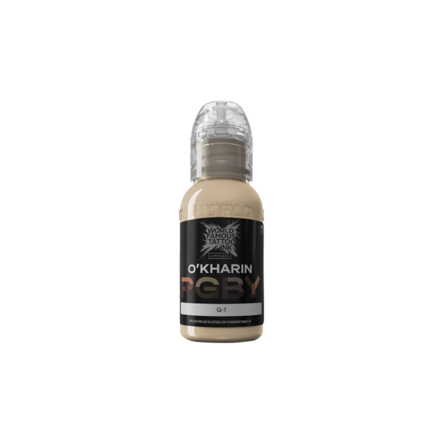 Encre de Tatouage Beige World Famous Sasha O'kharin G-1 – Conforme REACH – Pigment Professionnel Haute Intensité* 
