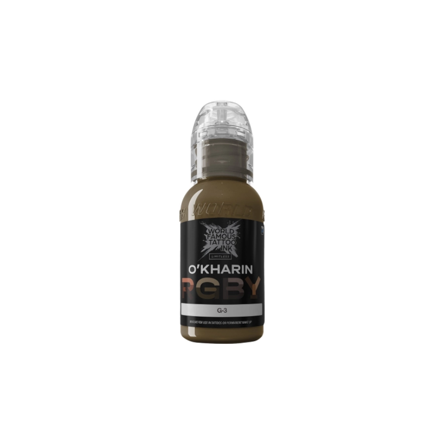 Encre de Tatouage Marron World Famous Sasha O'kharin G-3 – Conforme REACH – Pigment Professionnel Haute Intensité* 