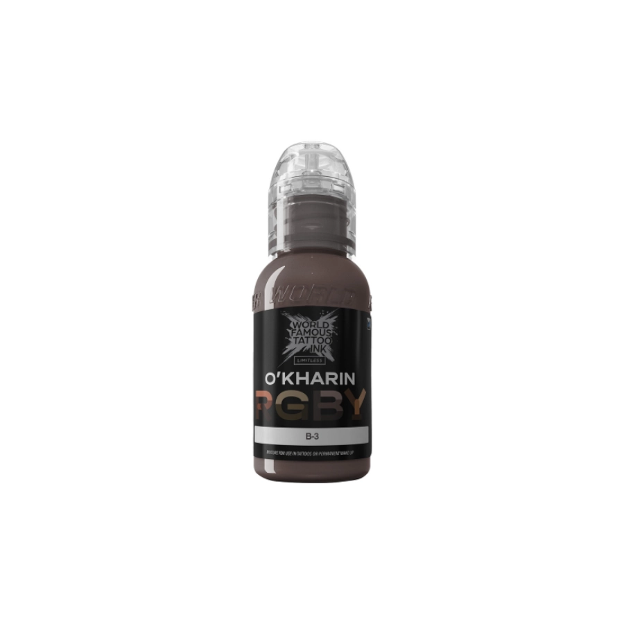 Encre de Tatouage Marron World Famous Sasha O'kharin B-3 – Conforme REACH – Pigment Professionnel Haute Intensité* 