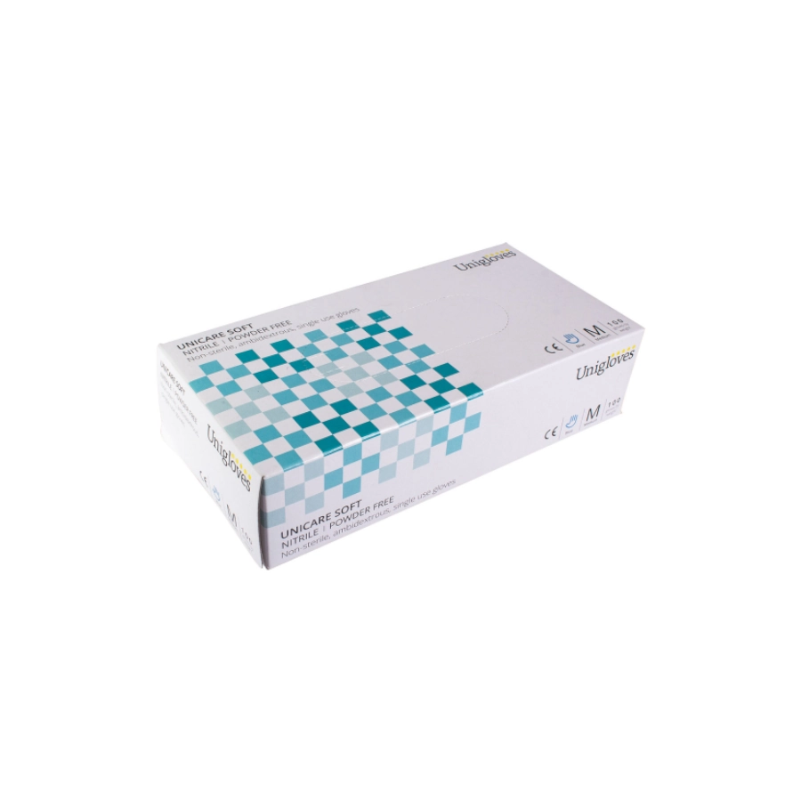 Unigloves Unicare - Boîte de 100 gants bleus en nitrile