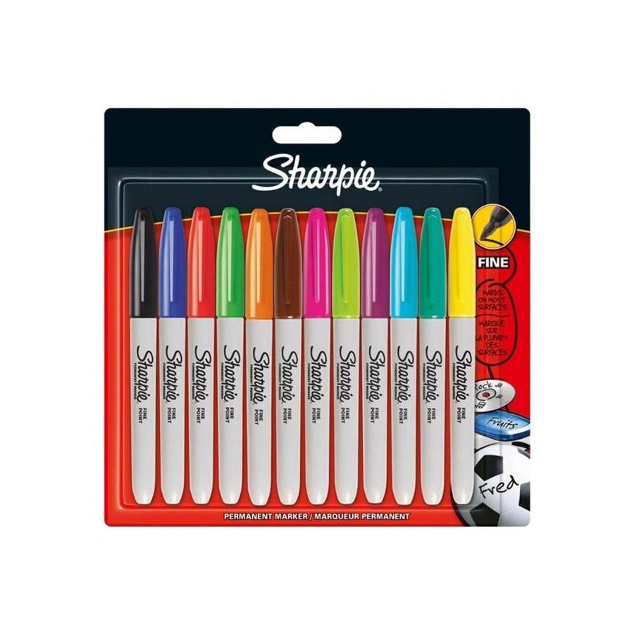 Feutre Tattoo - Sharpie - Pointe Fine Arc-en-ciel - Pack de 12