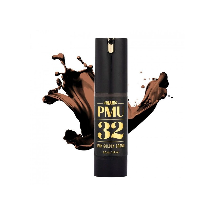 Pigment Pmu Marron - Dynamic Pmu - 32 Dark Golden Brown - Mélange pour le maquillage permanent REACH 15 ml