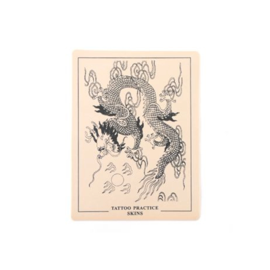 Peau Tatouage - Peau synthétique motif Dragon pour entraînement au tatouage (14,5 x 19,5cm)