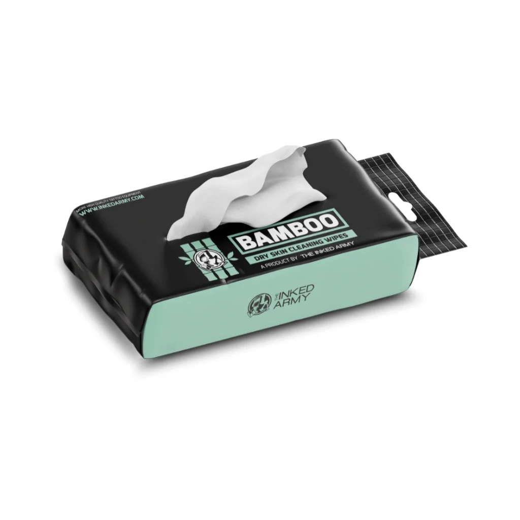 The Inked Army Bamboo - Lingettes d’Essuyage Tatouage Qualité Professionnelle - Pack de 100