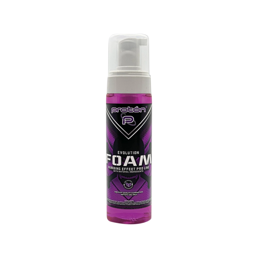 Mousse Tattoo - Proton Evolution Foam Numbing Effect Pro Line - Mousse nettoyante apaisante et assainissant végan avant et après tatouage*