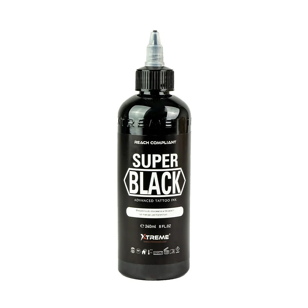 Xtreme Ink Super Black - Mélange pour le tatouage encre REACH 240ml