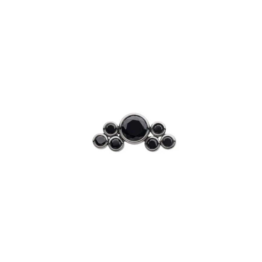 Piercing Embout - Titane F136 Gamme Invictus - Embout 8 avec pas de vis interne 0,9 mm pour piercing 1,2 mm cluster 7 zircone noir*