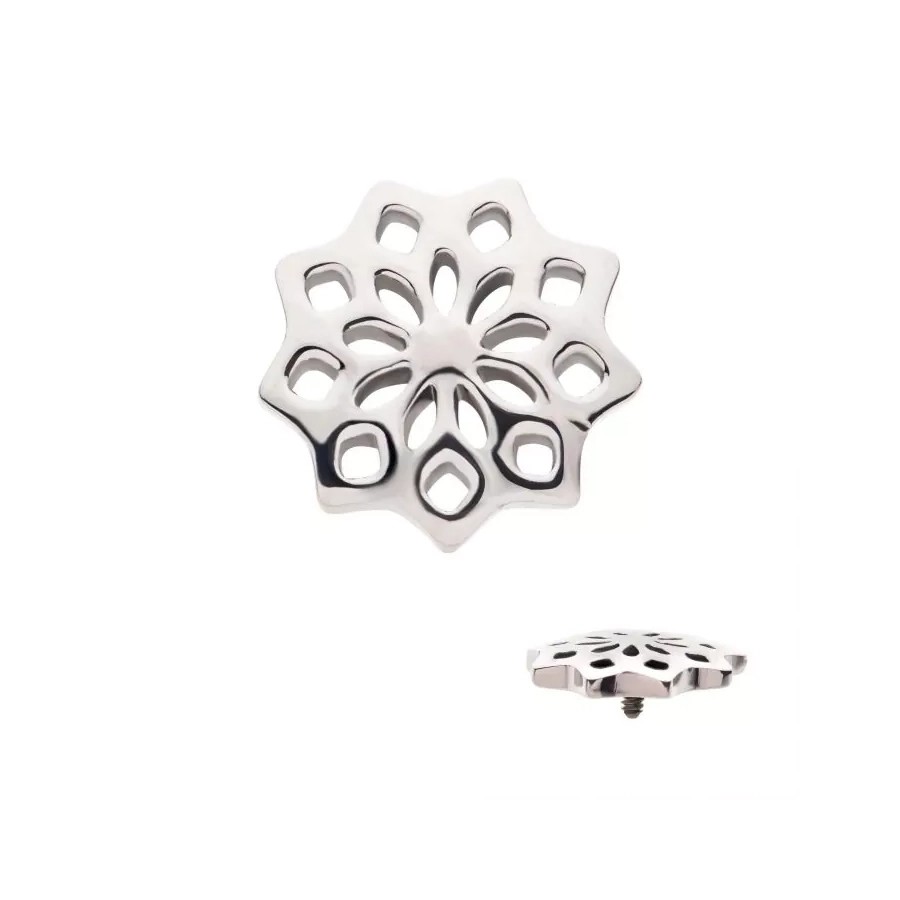 Piercing Embout - Titane F136 Gamme Invictus - Embout 7 avec pas de vis interne 0,9 mm pour piercing 1,2 mm mandala*
