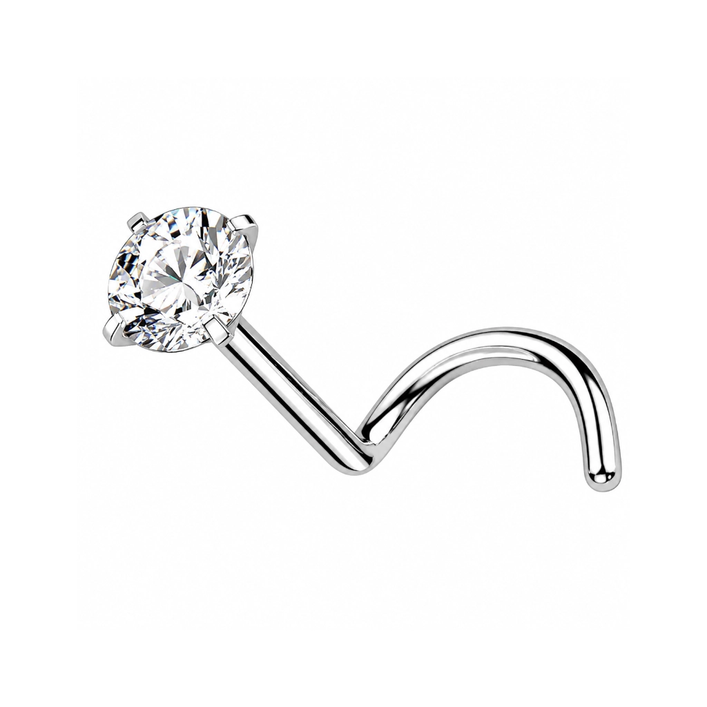 Piercing Nez en Titane ASTM F136 Premium - Stud de Nez Stérile avec Strass Griffé Brillant*