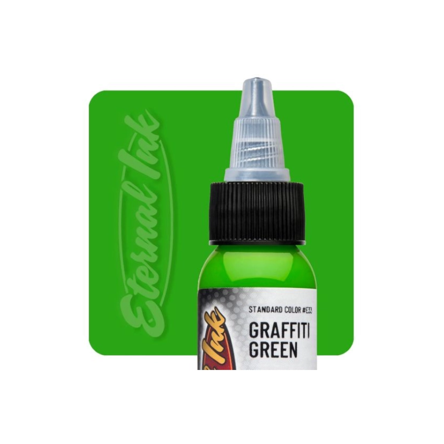 Encre Entrainement Tattoo Verte - Eternal Ink Graffiti Green - Encre artistique pour l'entrainement au tatouage NON REACH*