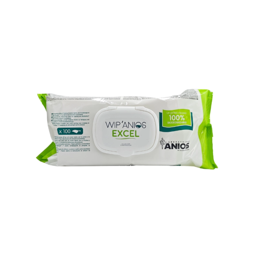 Lingettes Désinfectantes Tattoo & Piercing – Wip Anios Excel Biodégradables 20×18 cm*