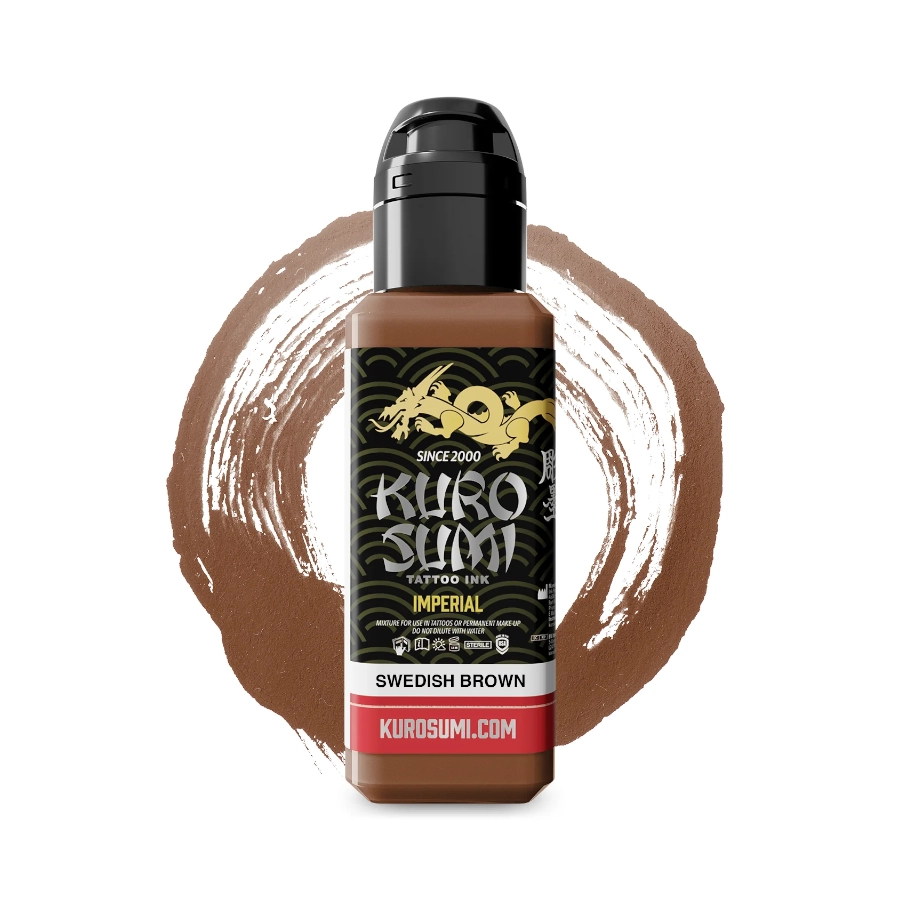 Encre de Tatouage Marron Kuro Sumi Imperial Swedish Brun – Conforme REACH – Pigment Professionnel Haute Intensité* 