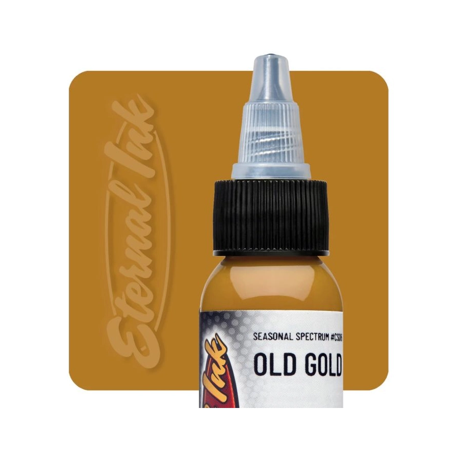 Encre Entrainement Tattoo Marron - Eternal Ink Seasonal Spectrum Old Gold - Encre artistique pour entrainement tatouage NON REACH 30 ml*