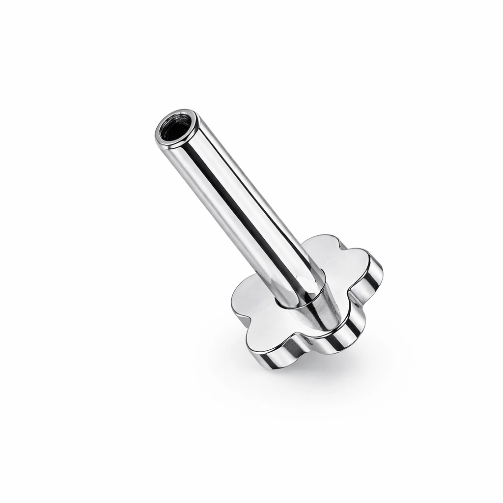 Base Labret Titane ASTM F136 – Filetage Interne Stérile & Base Fleur Qualité Implant*