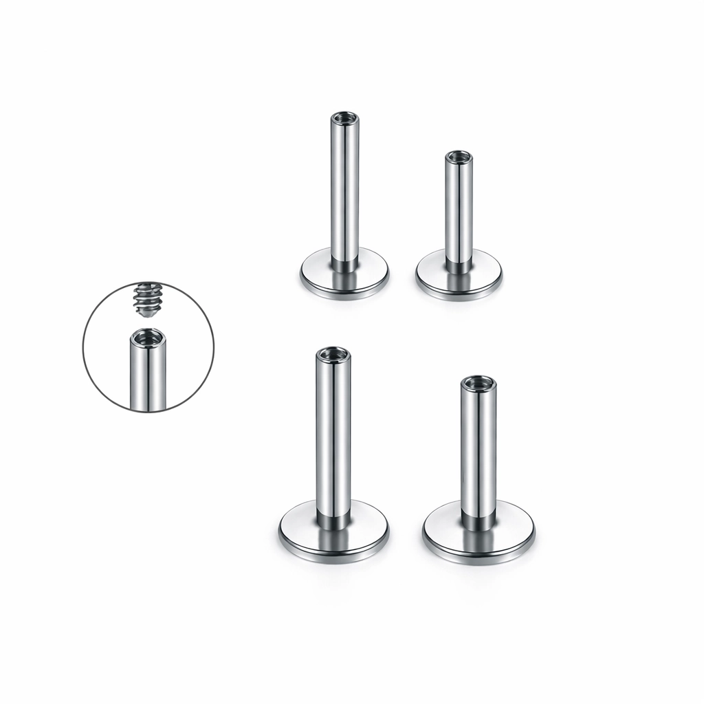 Base Labret Titane ASTM F136 Premium – Filetage Interne Stérile Qualité Implant* 