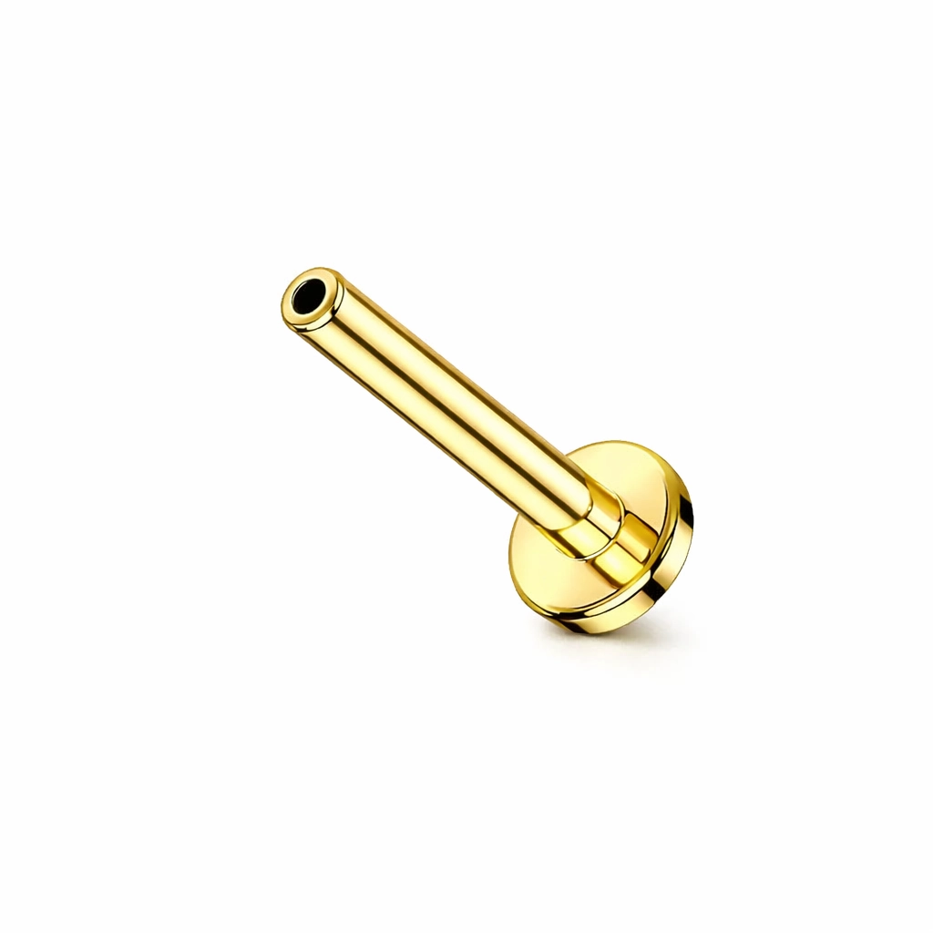 Base Piercing Labret Titane ASTM F136 Premium – Sans Filetage Threadless Stérile & Gold Qualité Implant*