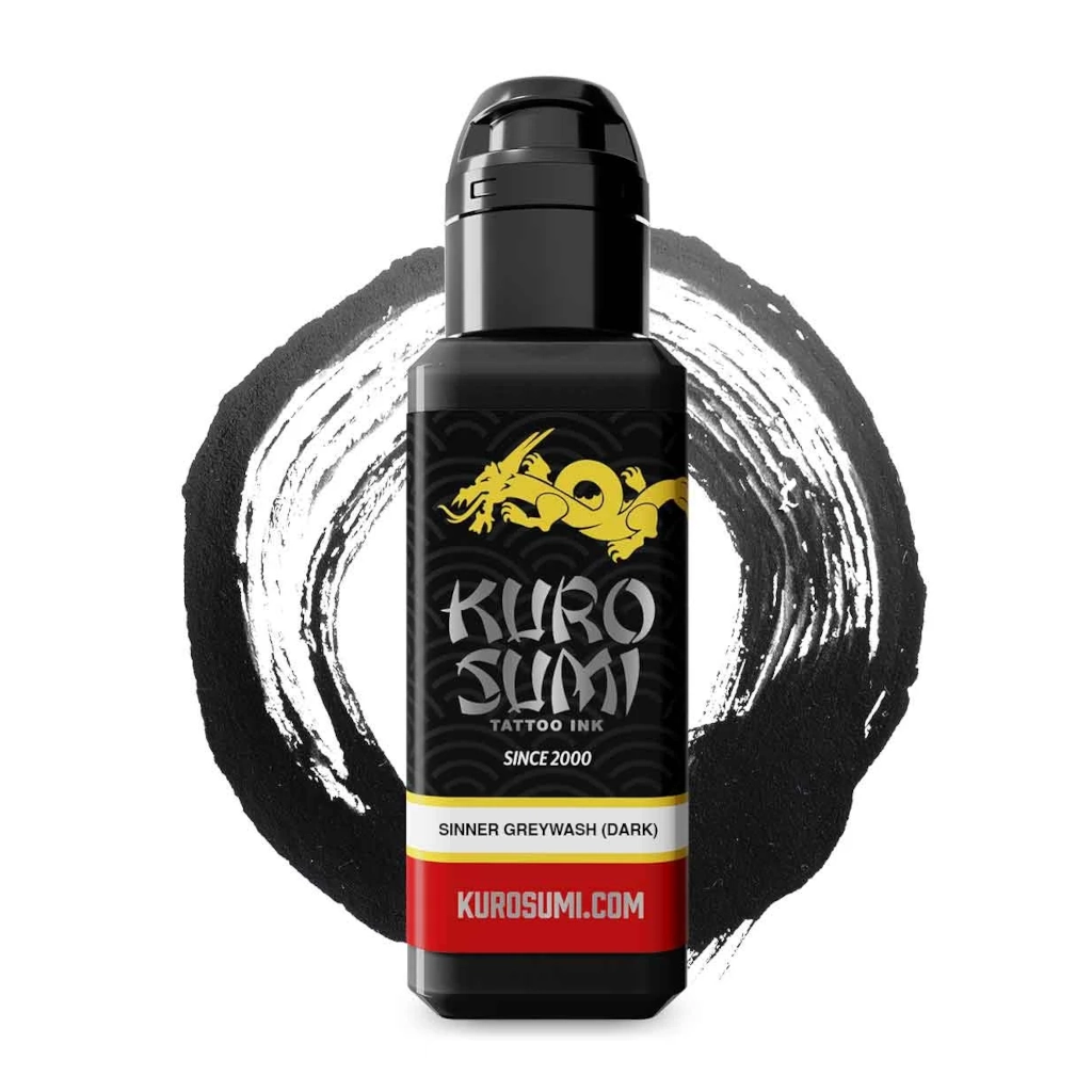 Encre de Tatouage Noire Kuro Sumi Imperial Sinner Greywash – Conforme REACH – Pigment Professionnel Haute Intensité 44 ml* 