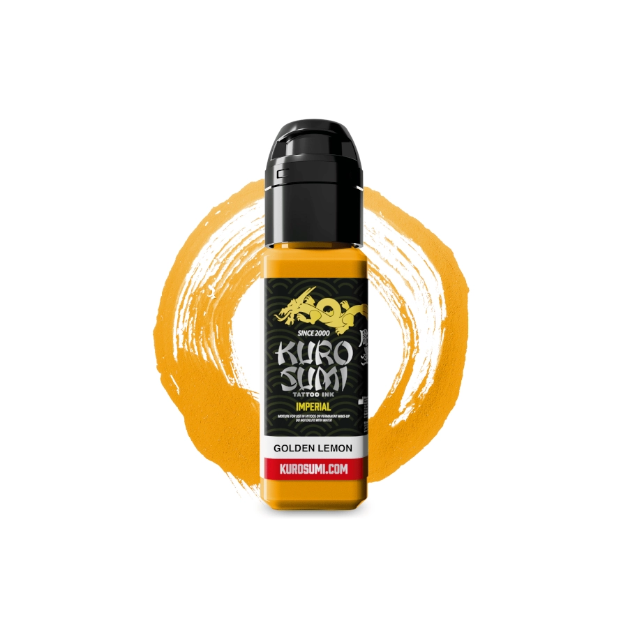 Encre de Tatouage Jaune Kuro Sumi Imperial Golden Lemon – Conforme REACH – Pigment Professionnel Haute Intensité* 