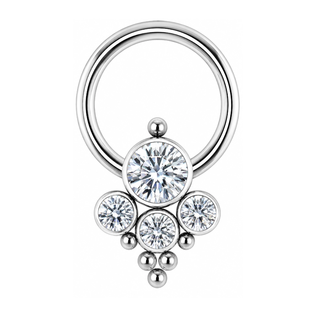 Piercing BCR Titane Strass – Idéal Smiley – Bijou Professionnel 1,2 x 8 mm