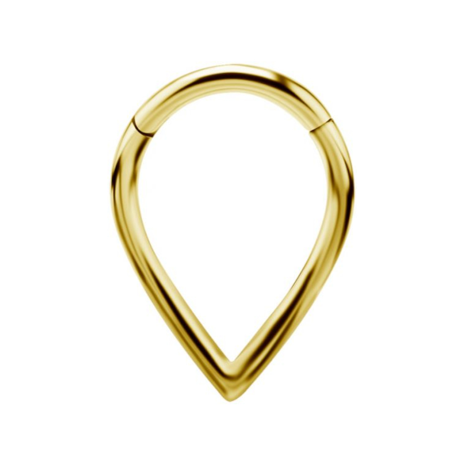 CLICKER ANNEAU A CHARNIERE PVD GOLD GOUTTE TRAGUS-HELIX