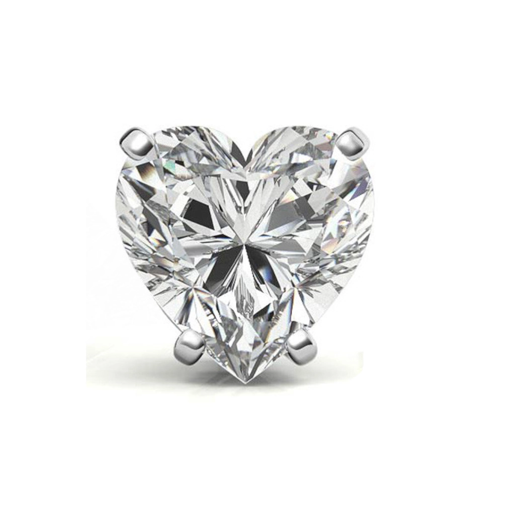 Piercing Embout Titane ASTM F136 Premium Strass Cœur 2,5 mm – Pas de vis interne 0,9 mm pour Piercing 1,2 mm*