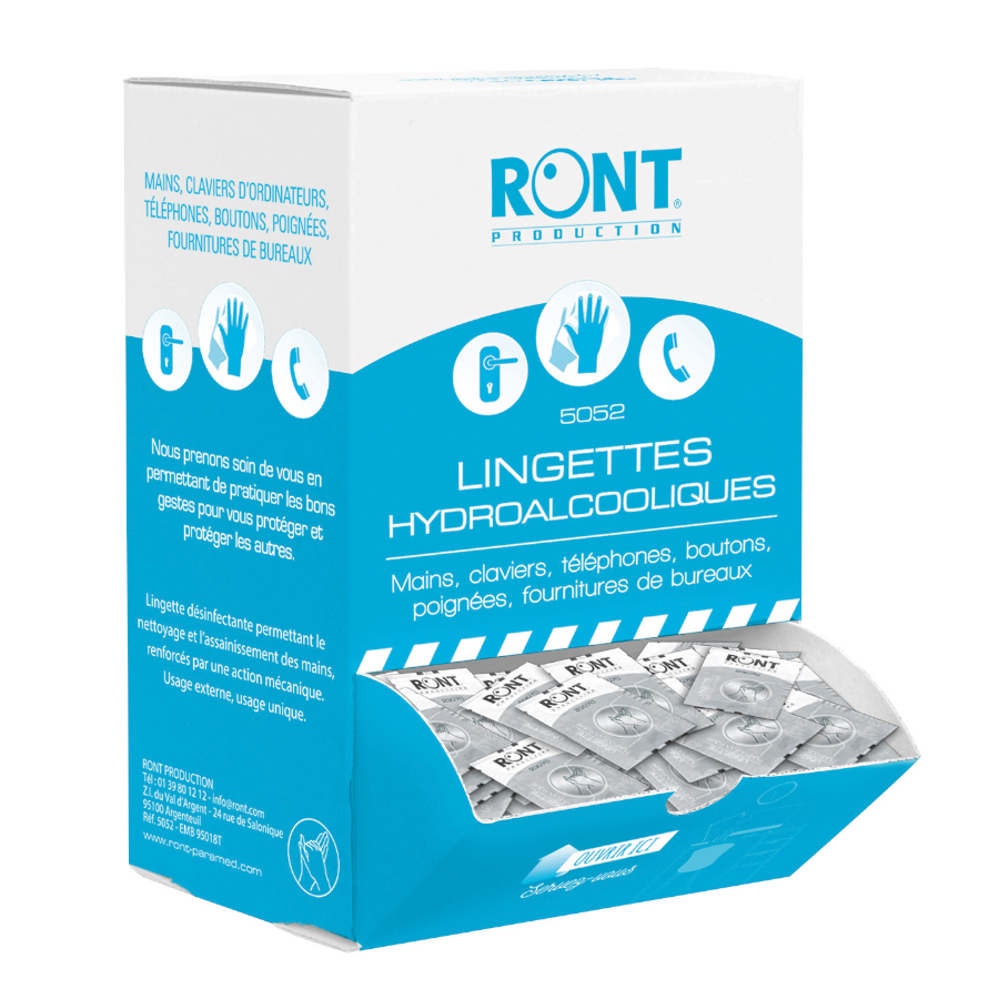 DISTRIBUTEUR DE 250 LINGETTES HYDROALCOOLIQUE