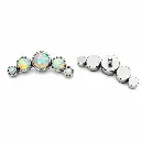 Piercing Embout Titane ASTM F136 Premium Opale Cluster 11 mm – Pas de vis interne 0,9 mm pour Piercing 1,2 mm*